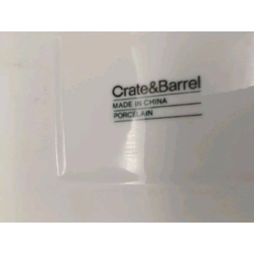 Crate & Barrel Rectangular Pure White Porcelain Serving Tray 16